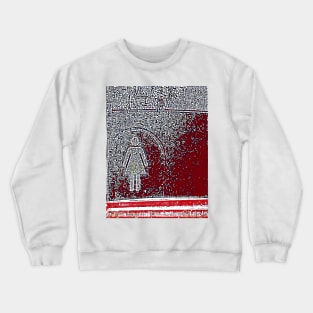 Lady in Red Crewneck Sweatshirt